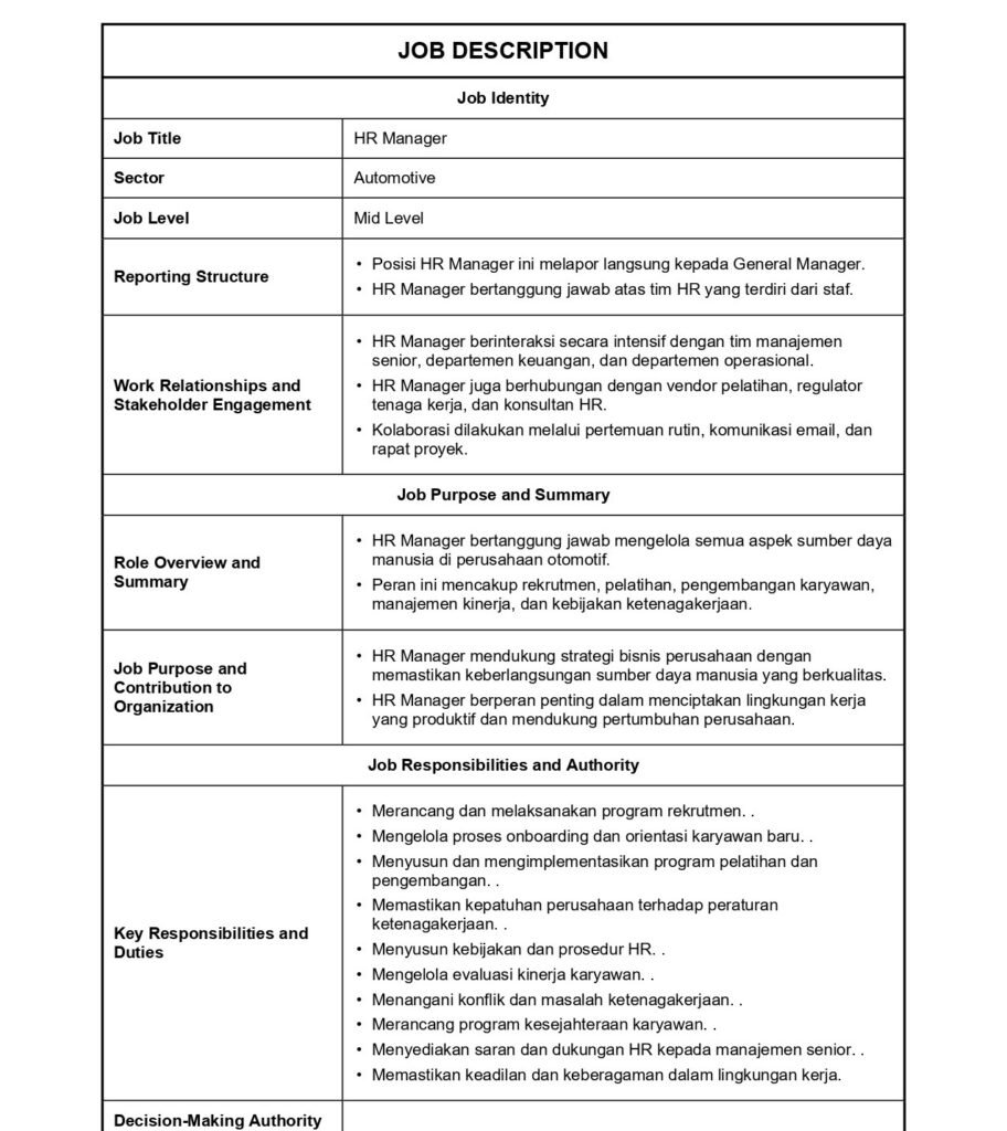 Contoh Job Description Project AI Job Description Generator – digitalmentor.cloud